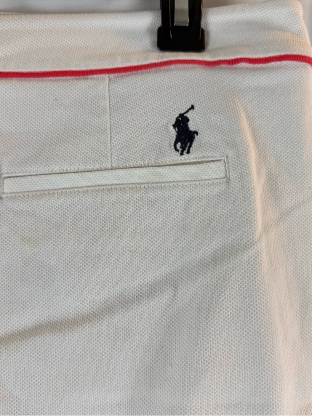 Polo Golf Ralph Lauren White women  Mini Skort  Navy Stripe and Pink Accent Sz:8 - Picture 7 of 13